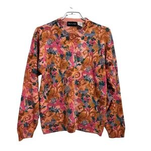 Vintage wool angora nylon blend sweater with cherub pattern sz L (fits smaller)